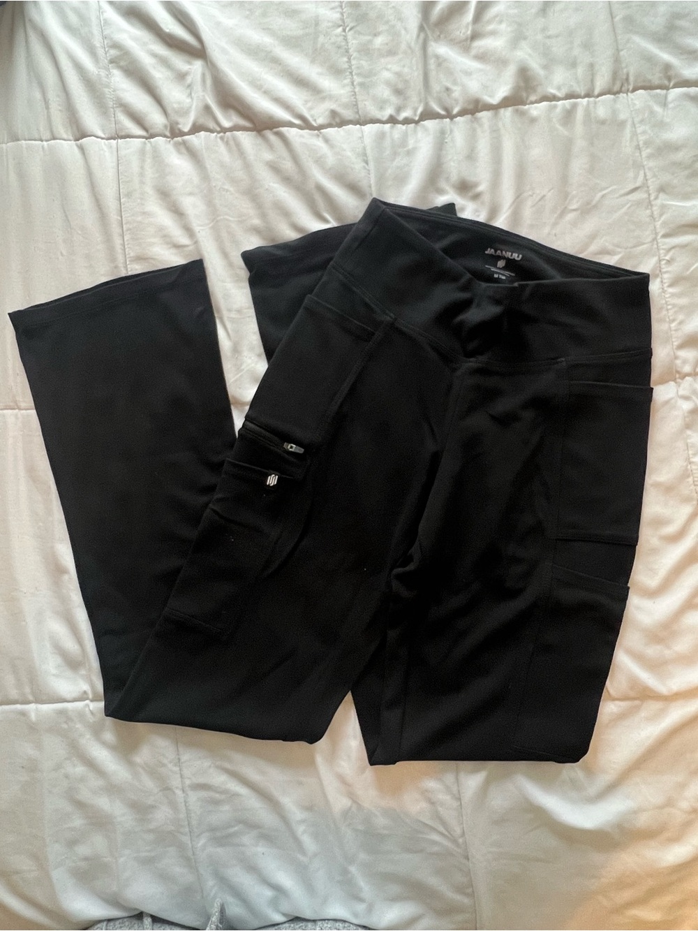 Jaanuu Black Cargo Track/Scrub Pants with Side Pockets
